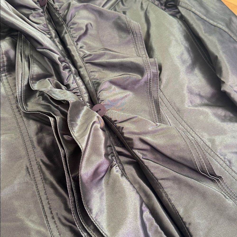 Mycra Pac One Purple Iridescent Ruffle Front Jacket Women’s M - Picture 5 of 5